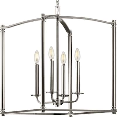 Winslett Collection Brushed Nickel Four-Light Foyer - 11.800" x 22.850" x 12.600"