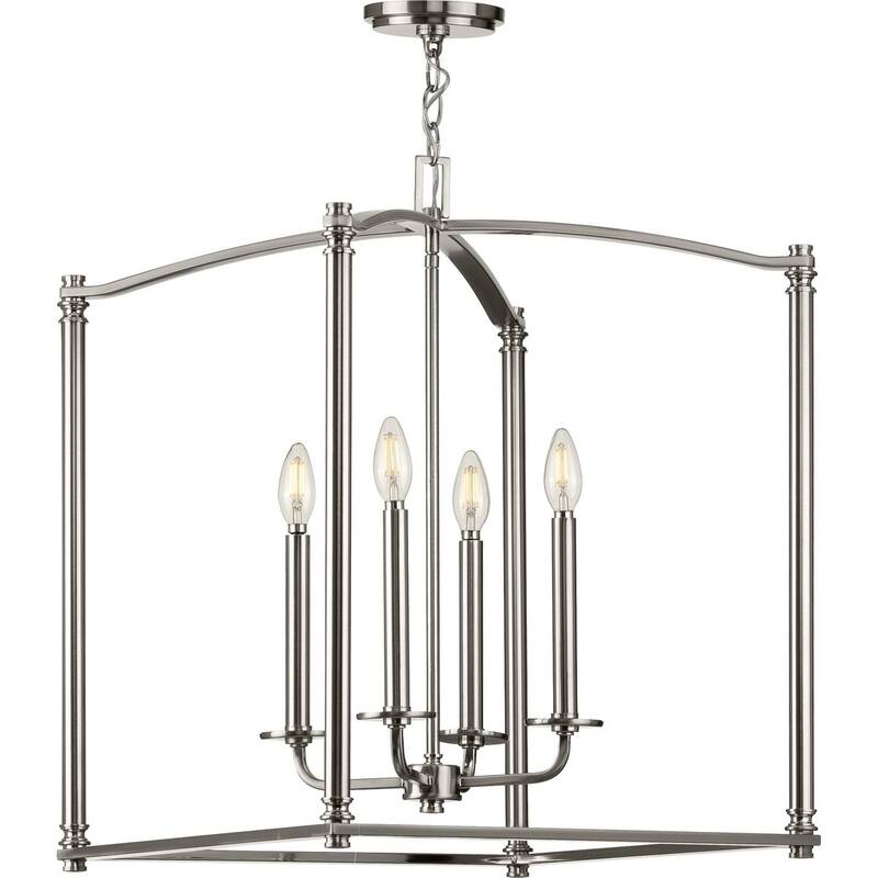 Winslett Collection Brushed Nickel Four-Light Foyer - 11.800" x 22.850" x 12.600"