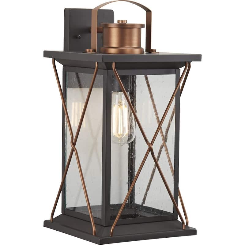 Barlowe Collection Antique Bronze One-Light Large Wall Lantern - 21.850" x 12.800" x 12.400" - 21.850" x 12.800" x 12.400"