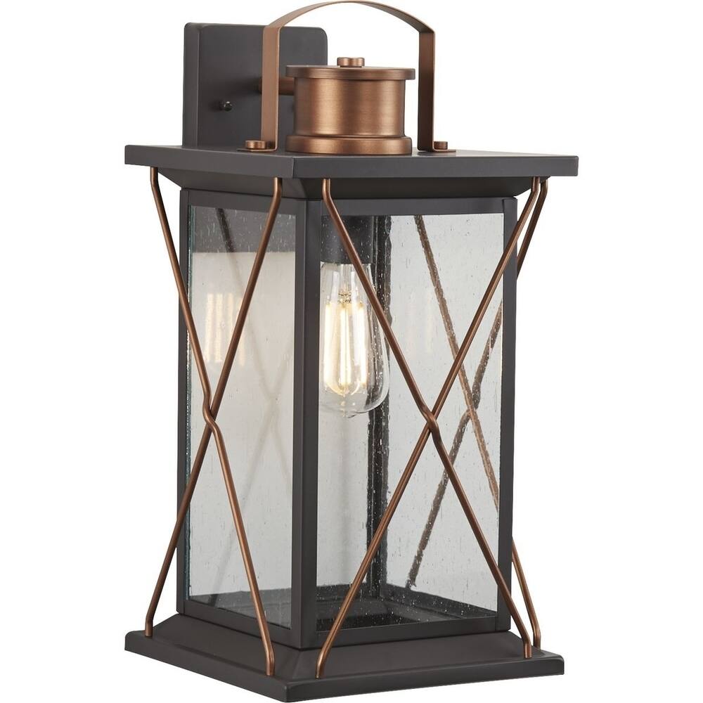 Barlowe Collection Antique Bronze One-Light Large Wall Lantern - 21.850" x 12.800" x 12.400"