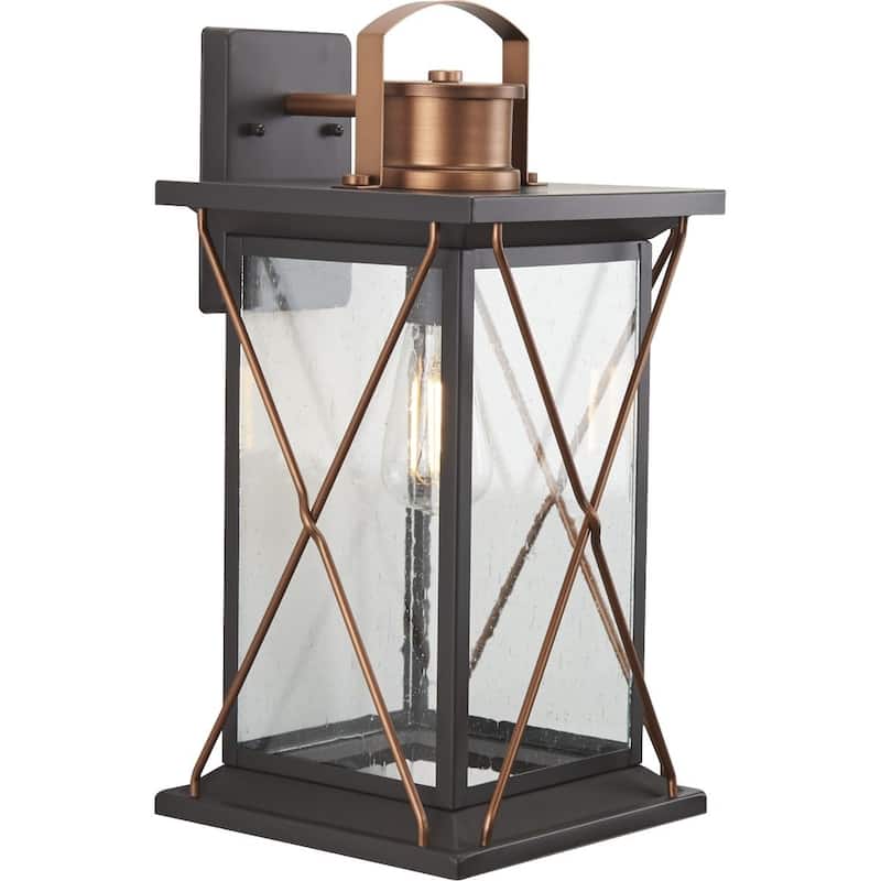 Barlowe Collection Antique Bronze One-Light Large Wall Lantern - 21.850" x 12.800" x 12.400"