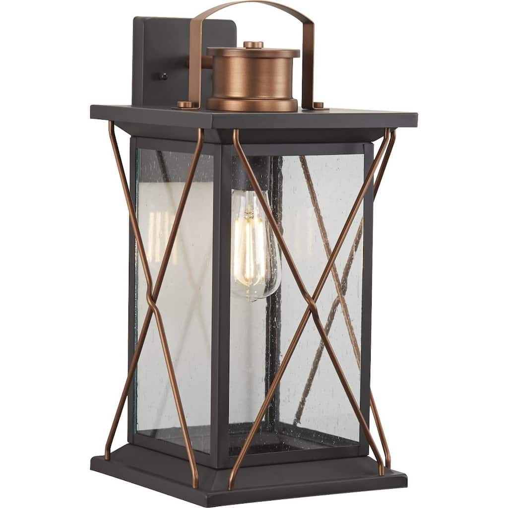 Barlowe Collection Antique Bronze One-Light Large Wall Lantern - 21.850" x 12.800" x 12.400"
