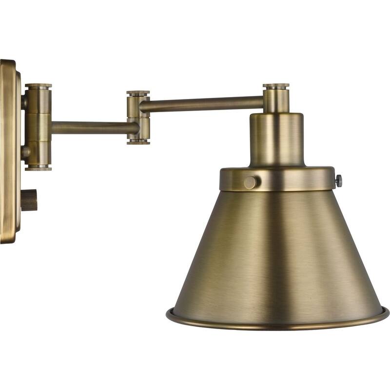 Hinton Collection Vintage Brass Swing Arm Wall Light