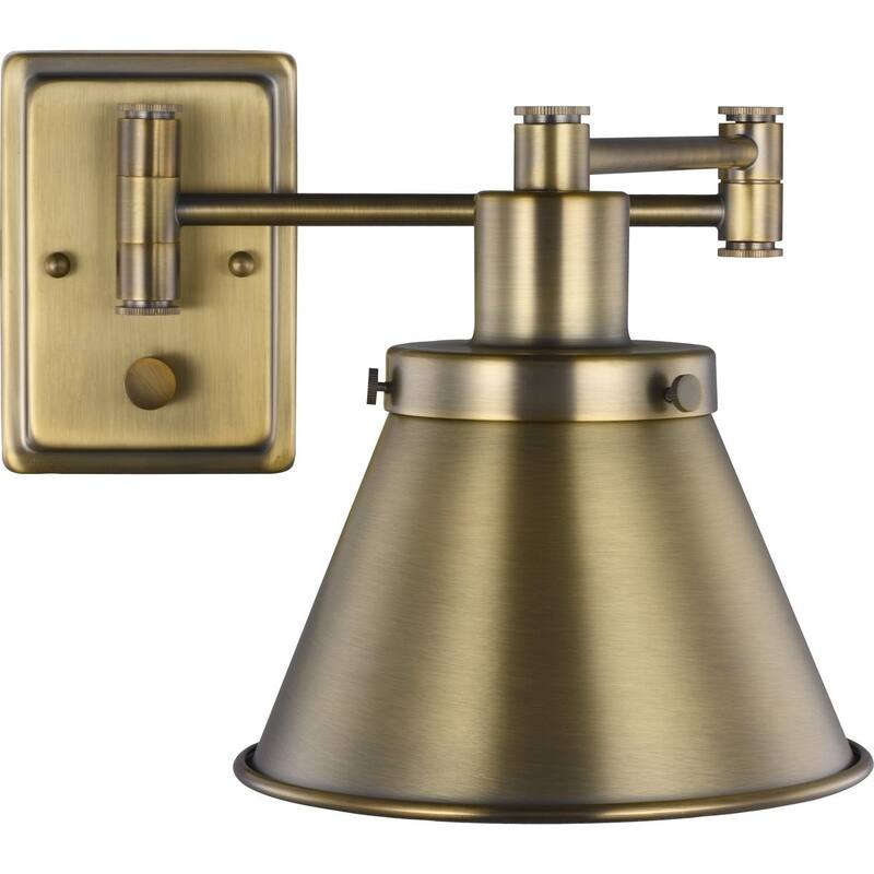 Hinton Collection Vintage Brass Swing Arm Wall Light