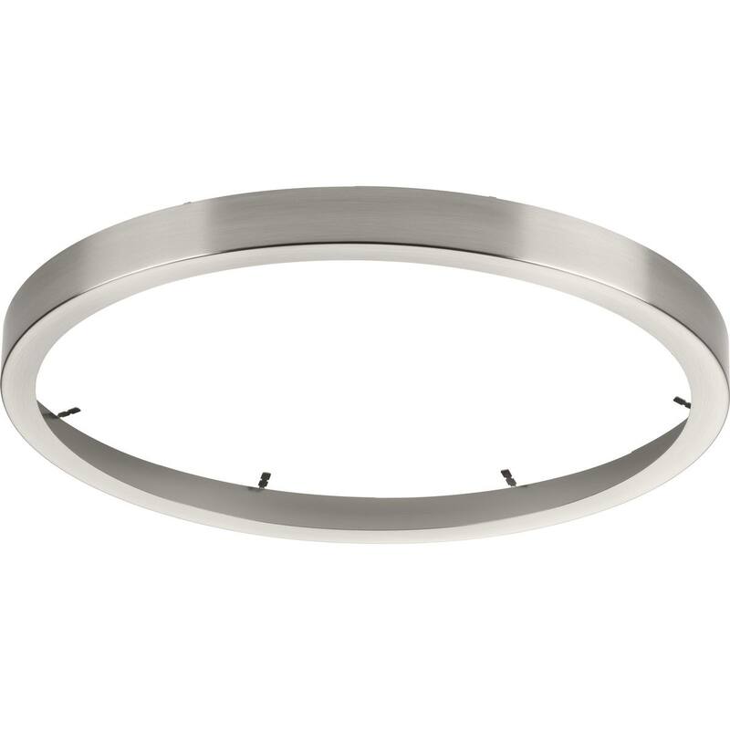 Everlume Collection Brushed Nickel 14" Edgelit Round Trim Ring - 14.410" x 14.410" x 1.570" - 14.410" x 14.410" x 1.570"
