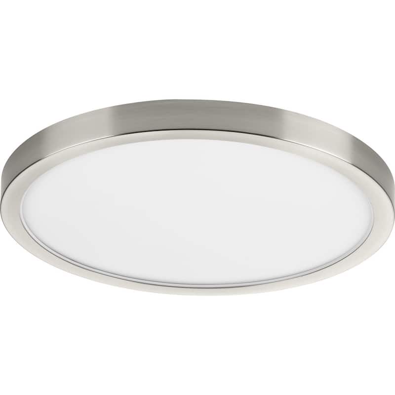 Everlume Collection Brushed Nickel 14" Edgelit Round Trim Ring - 14.410" x 14.410" x 1.570"