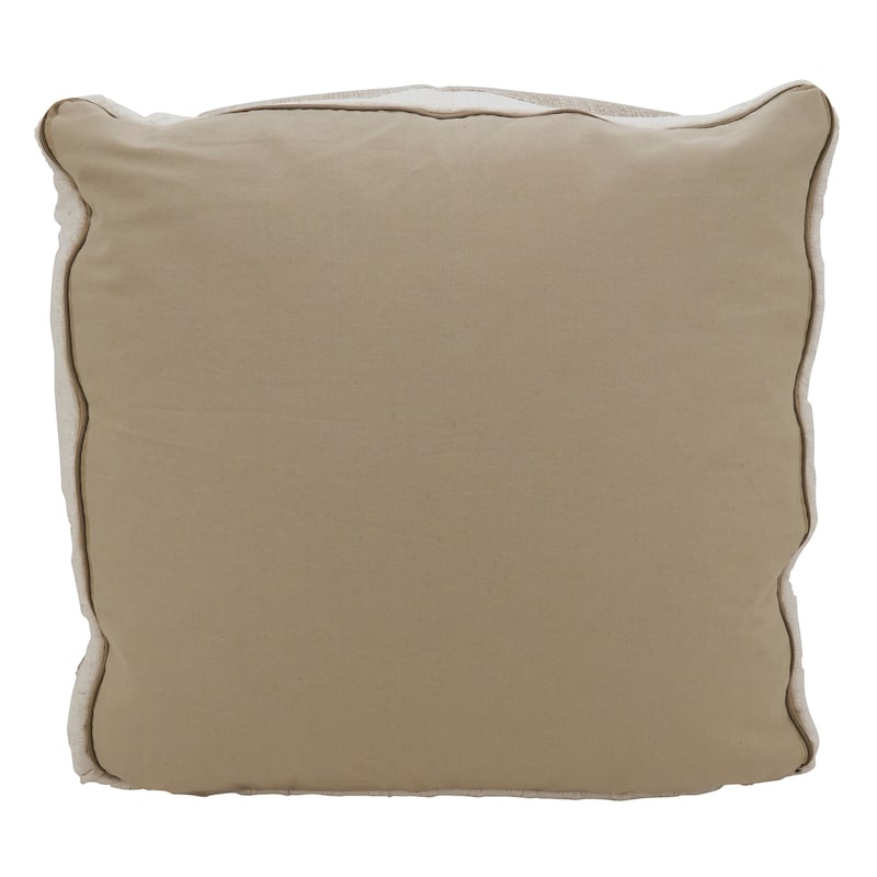 Cotton Floor Pouf With Two-Tone Design