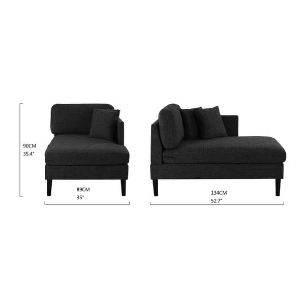 Classic Living Room Chaise Lounge in Linen Upholstery Bed Bath