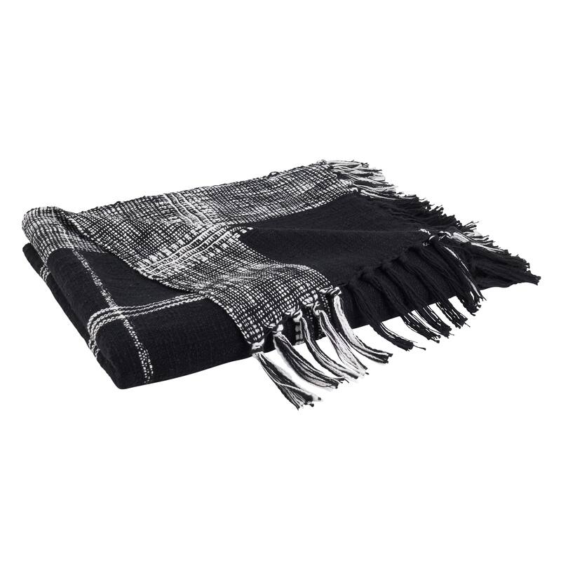 Plaid Design Cotton Throw