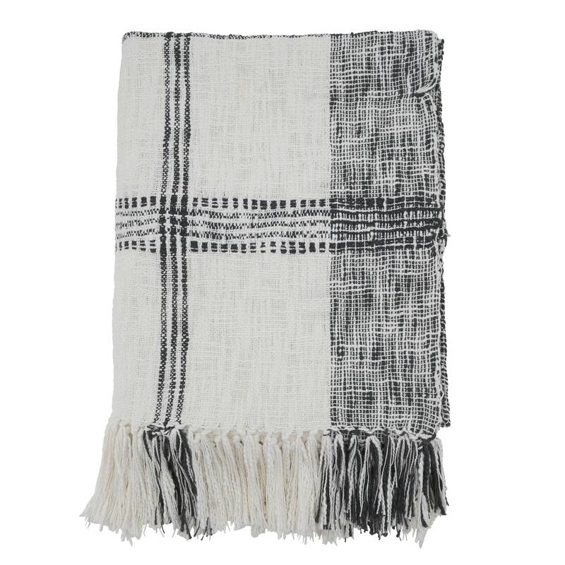 Plaid Design Cotton Throw