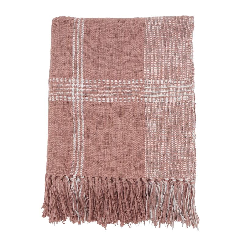 Plaid Design Cotton Throw