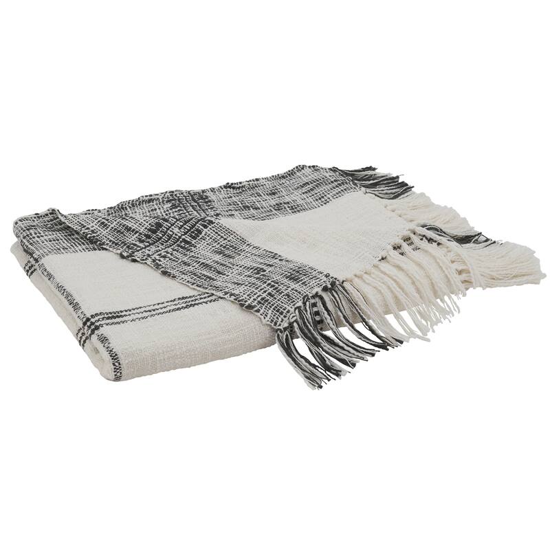 Plaid Design Cotton Throw