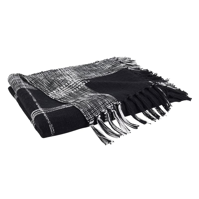 Plaid Design Cotton Throw