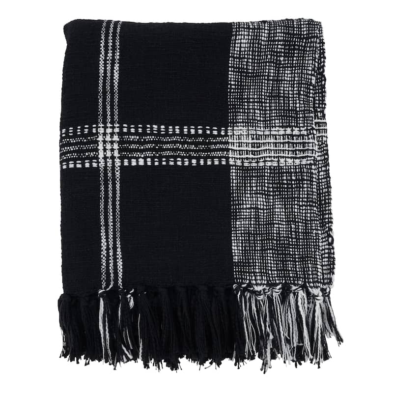 Plaid Design Cotton Throw