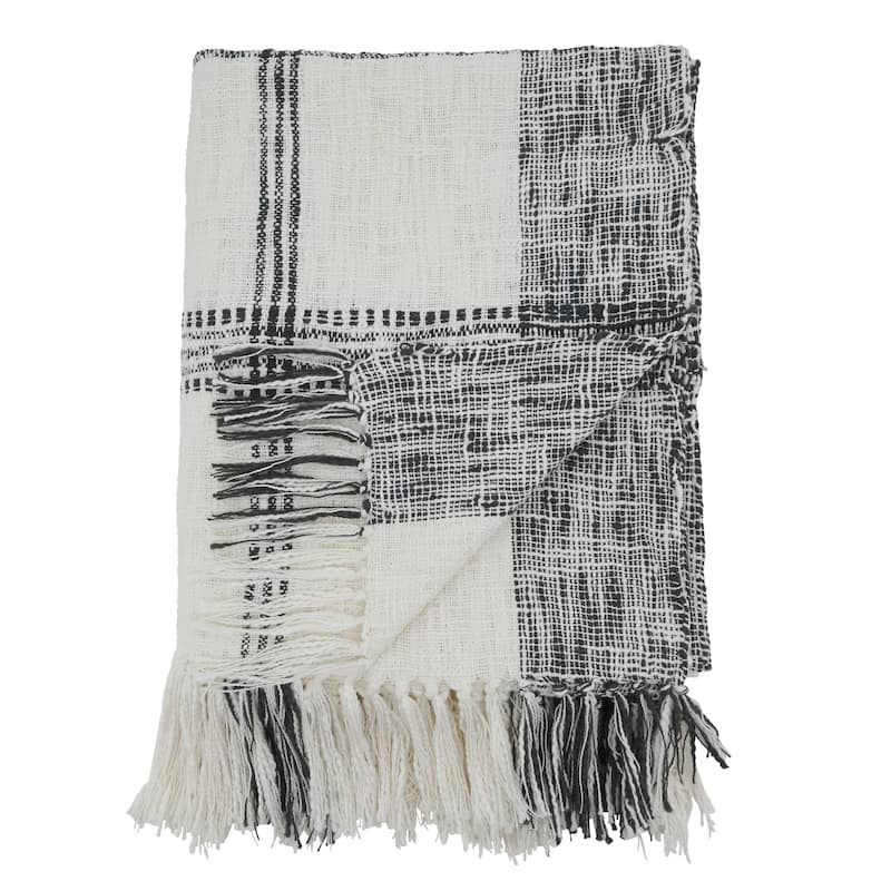 Plaid Design Cotton Throw