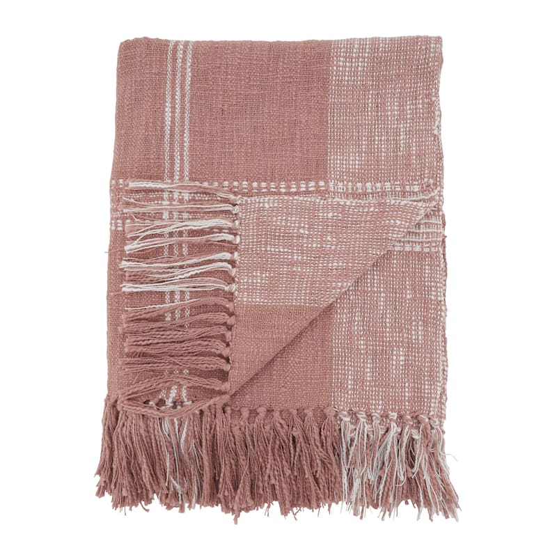 Plaid Design Cotton Throw