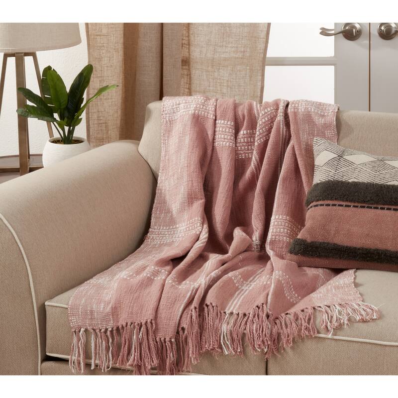 Plaid Design Cotton Throw