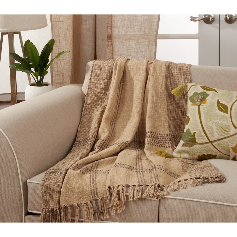 Plaid Design Cotton Throw