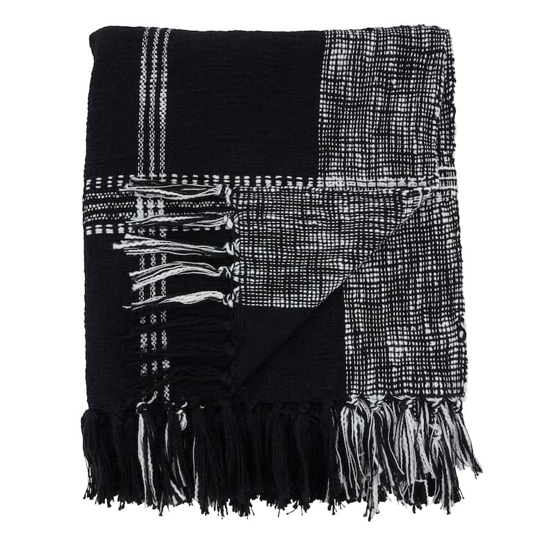 Plaid Design Cotton Throw