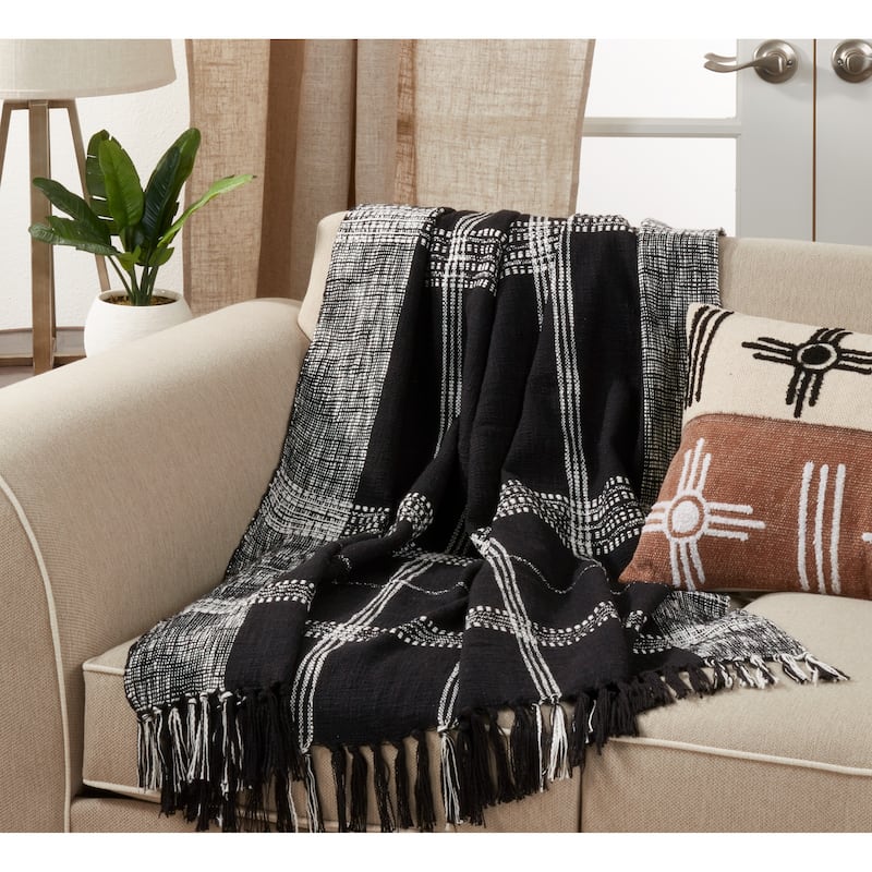 Plaid Design Cotton Throw