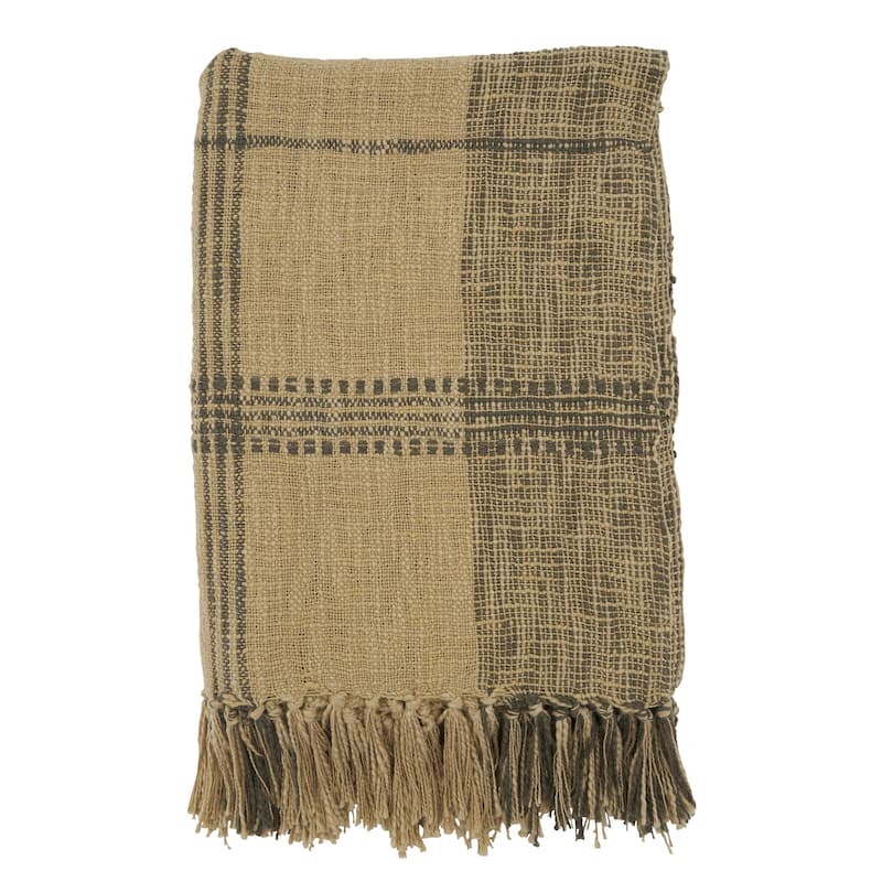 Plaid Design Cotton Throw