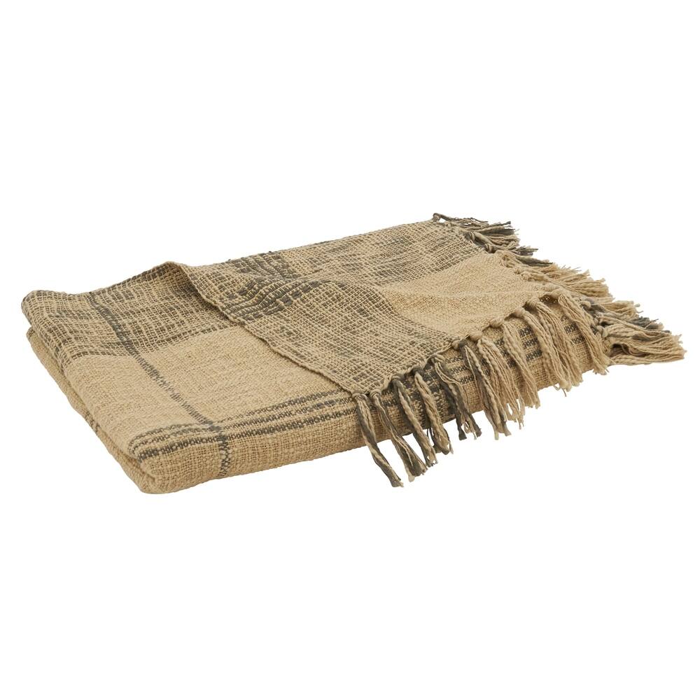 Plaid Design Cotton Throw