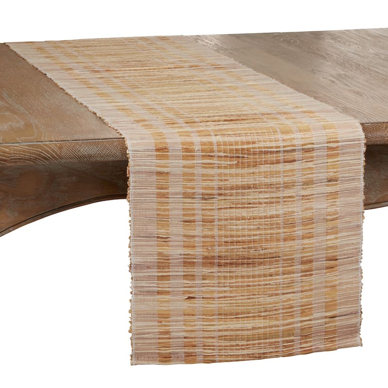 Water Hyacinth Table Runner With Striped Design