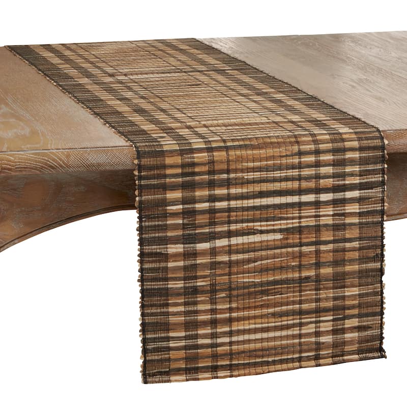 Water Hyacinth Table Runner With Striped Design