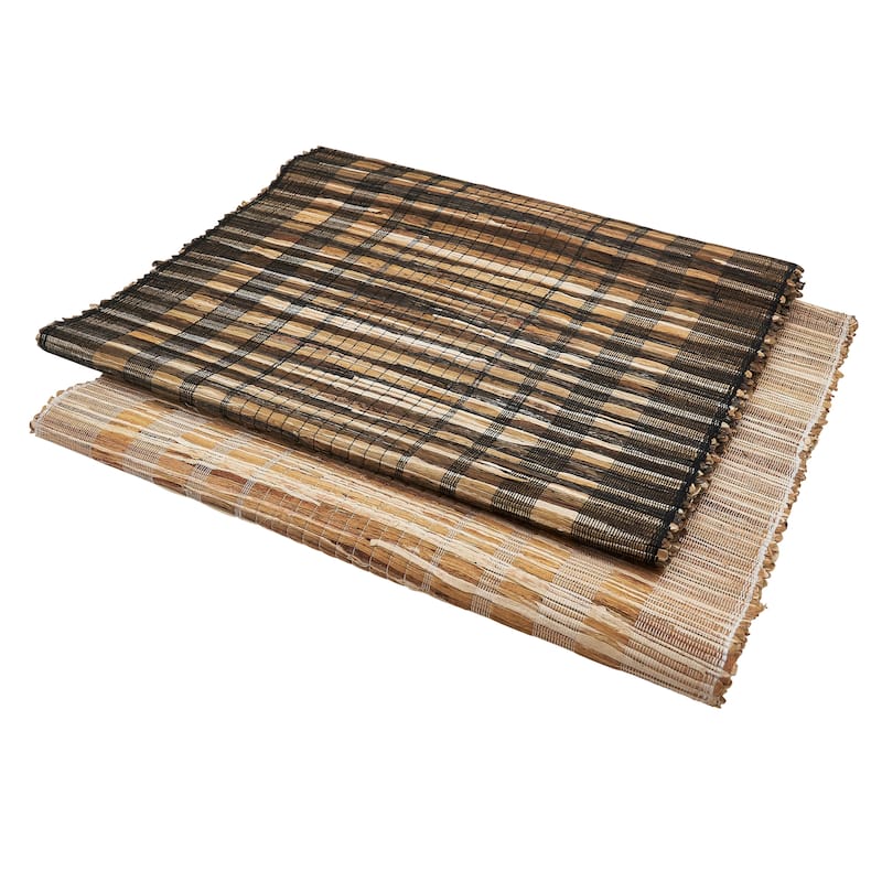 Water Hyacinth Table Runner With Striped Design