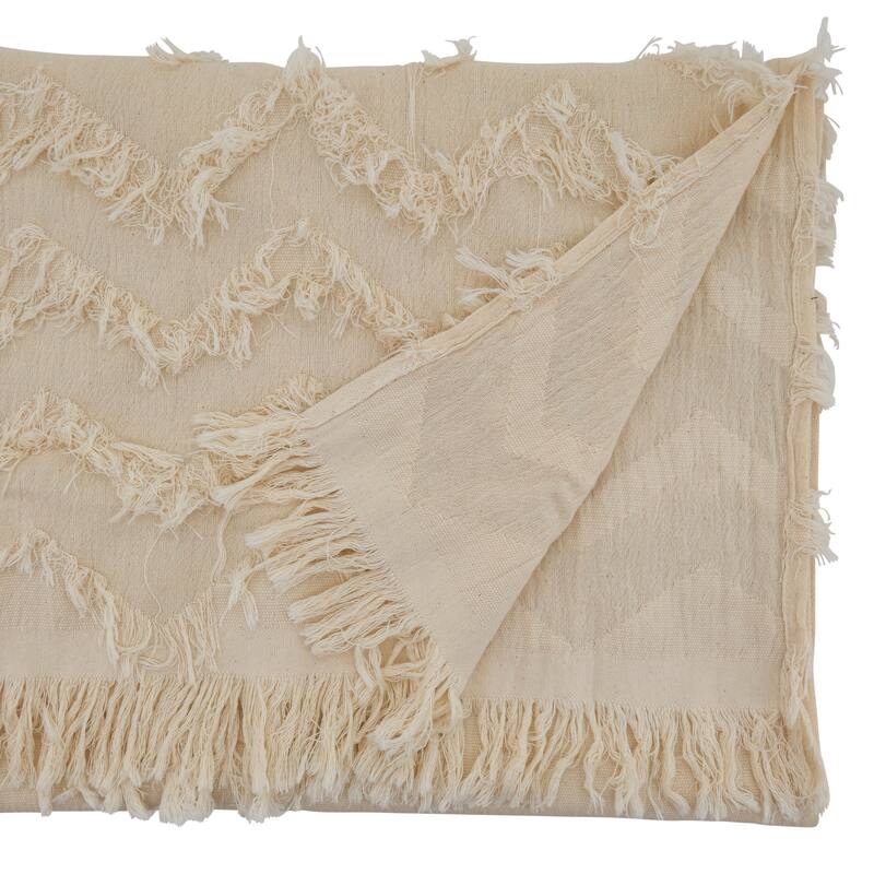 Chevron Table Runner With Fringe Design