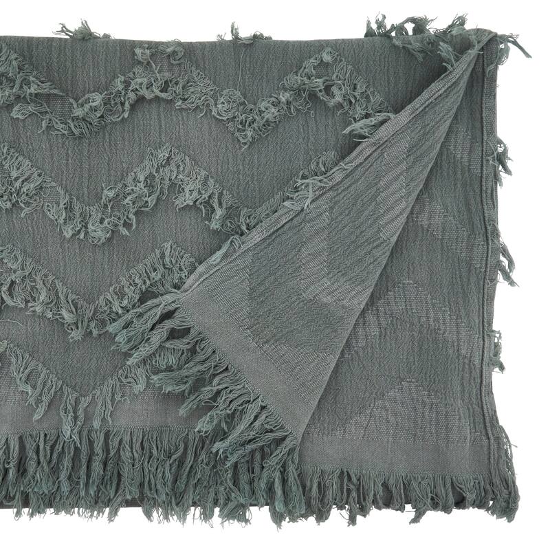 Chevron Table Runner With Fringe Design