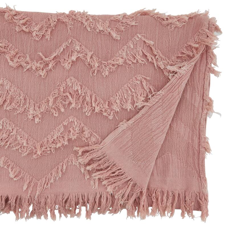 Chevron Table Runner With Fringe Design