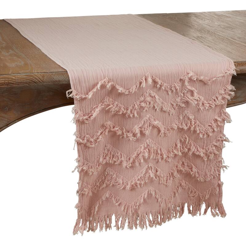 Chevron Table Runner With Fringe Design