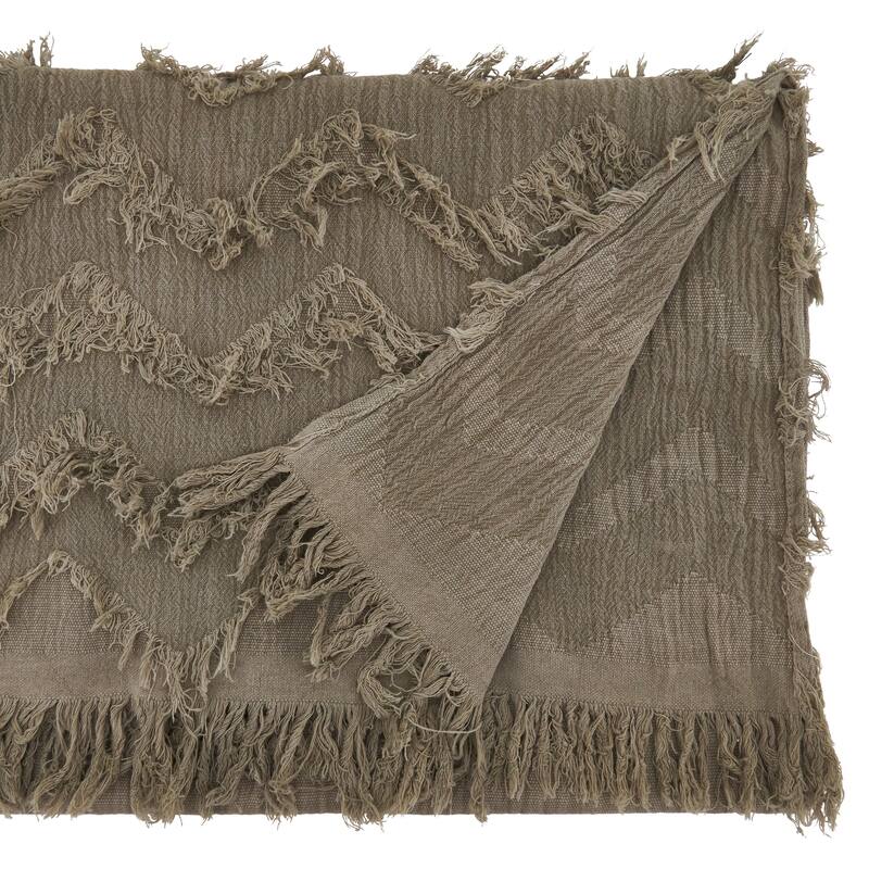 Chevron Table Runner With Fringe Design