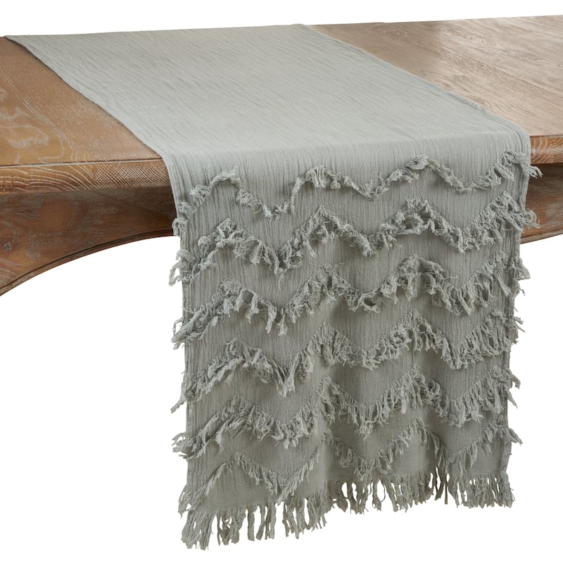 Chevron Table Runner With Fringe Design