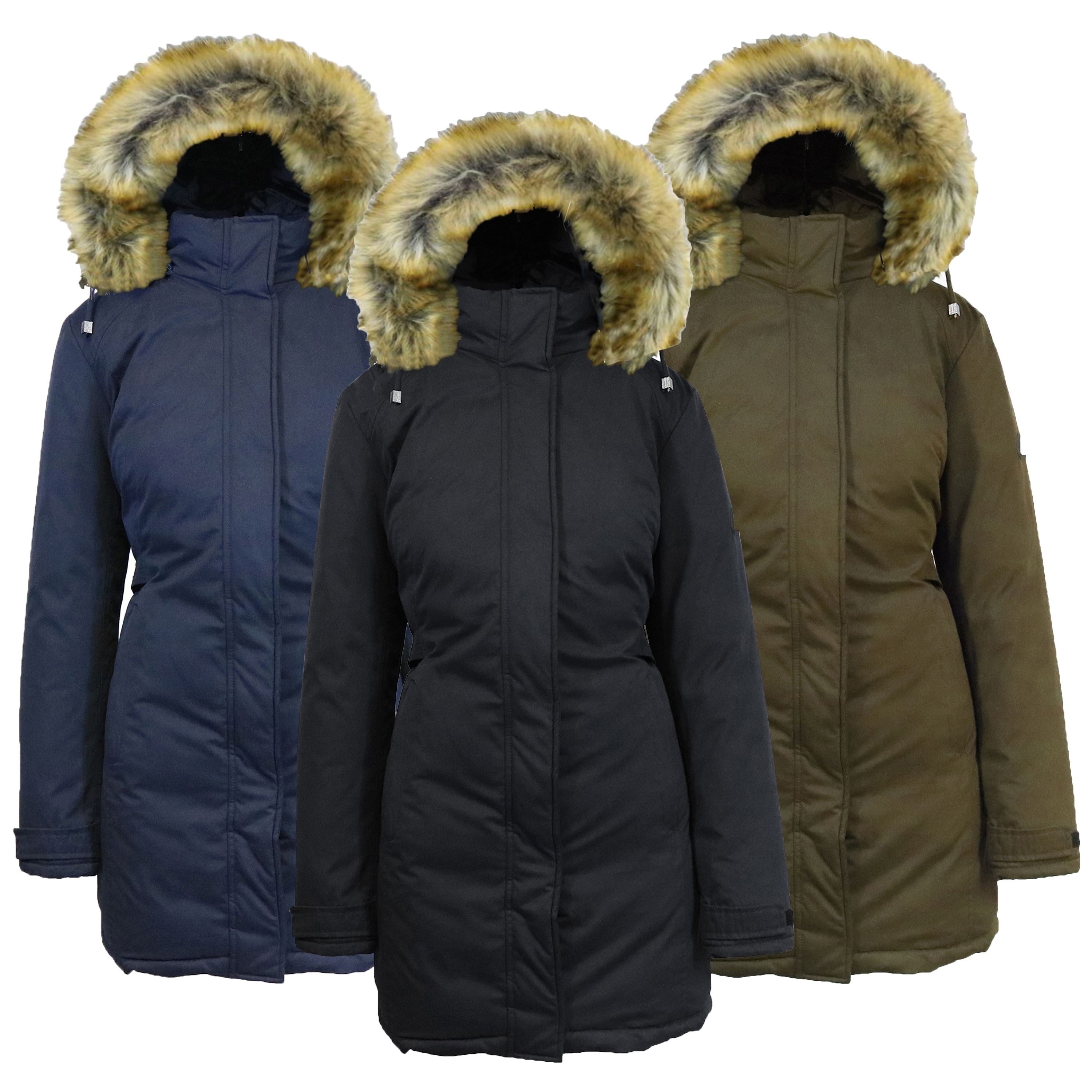 Women's heavyweight parka hotsell jacket with detachable hood