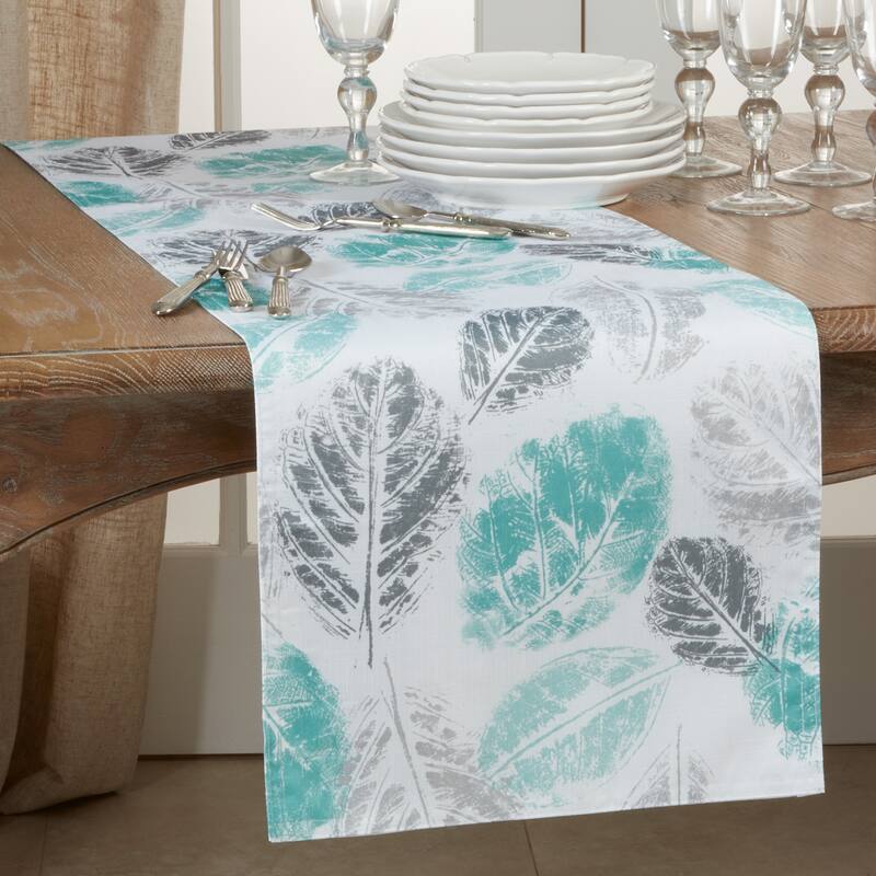Long Table Runner With Leaf Print