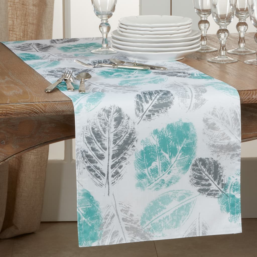 Long Table Runner With Leaf Print