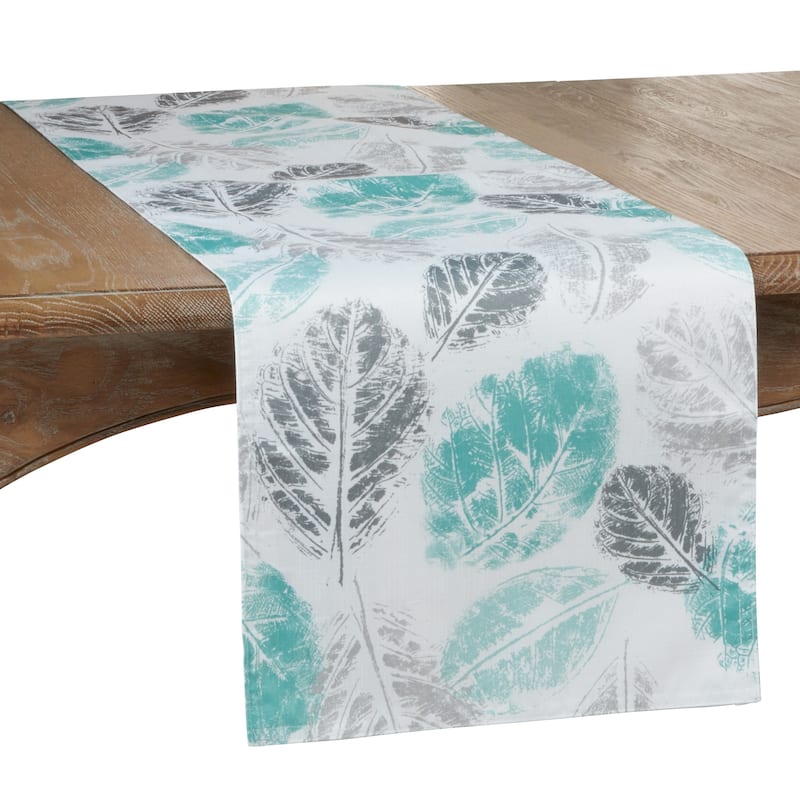 Long Table Runner With Leaf Print