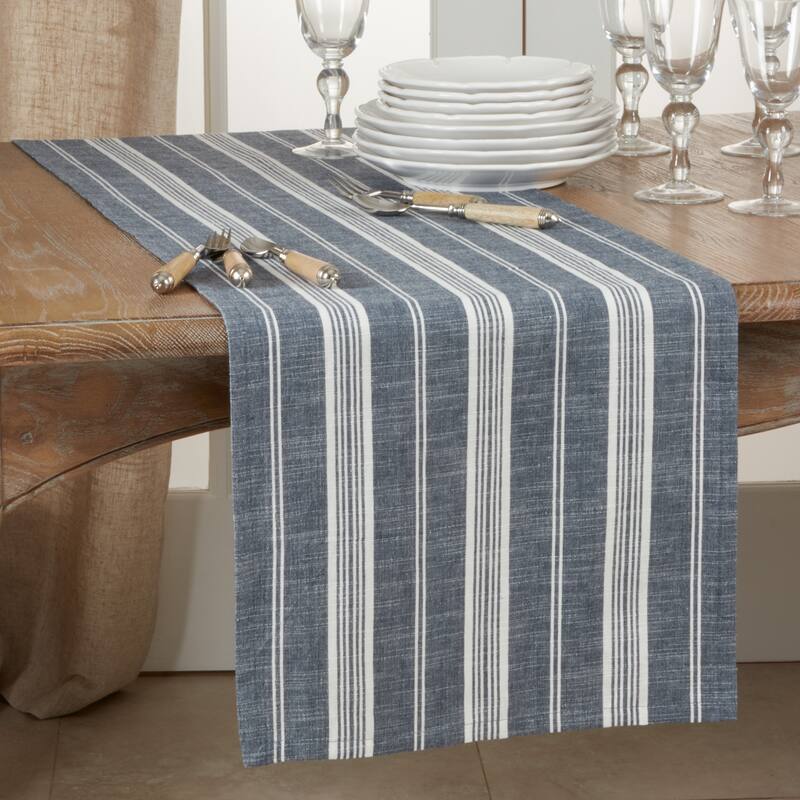 Cotton Table Runner With Striped Design