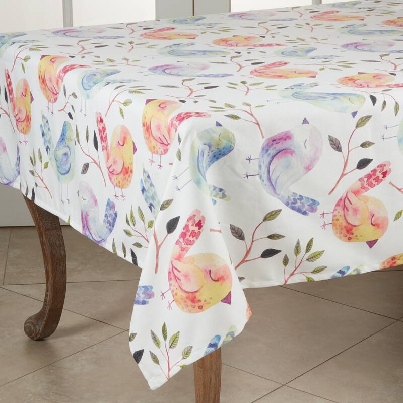 Flock of Birds Design Tablecloth - 55"