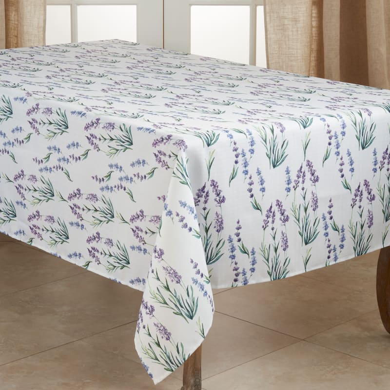 Lavender Print Tablecloth - 65" x 90"