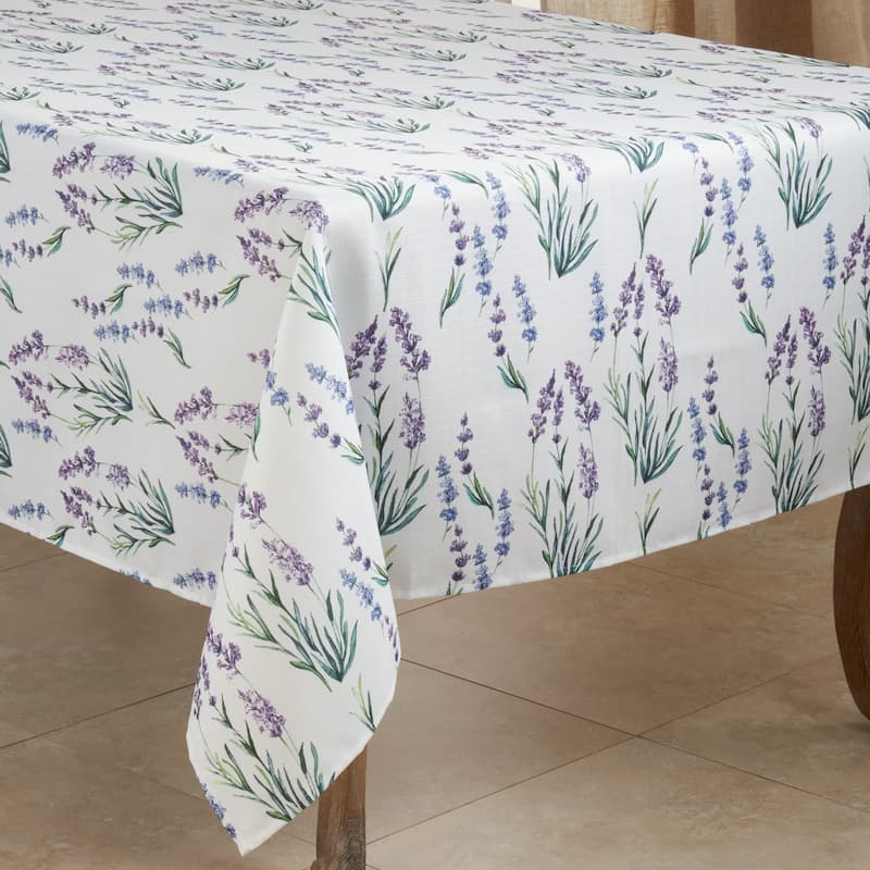 Lavender Print Tablecloth - 65" x 65"
