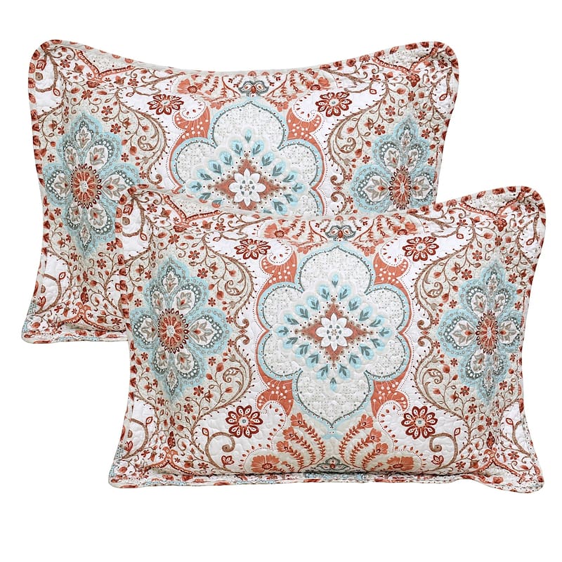 Serenta Bennington Damask Printed Microfiber 5 Piece Quilts Set