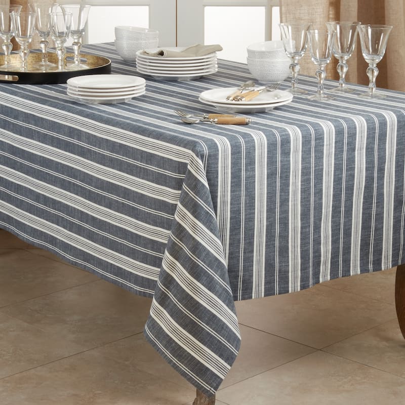 Cotton Tablecloth With Striped Design