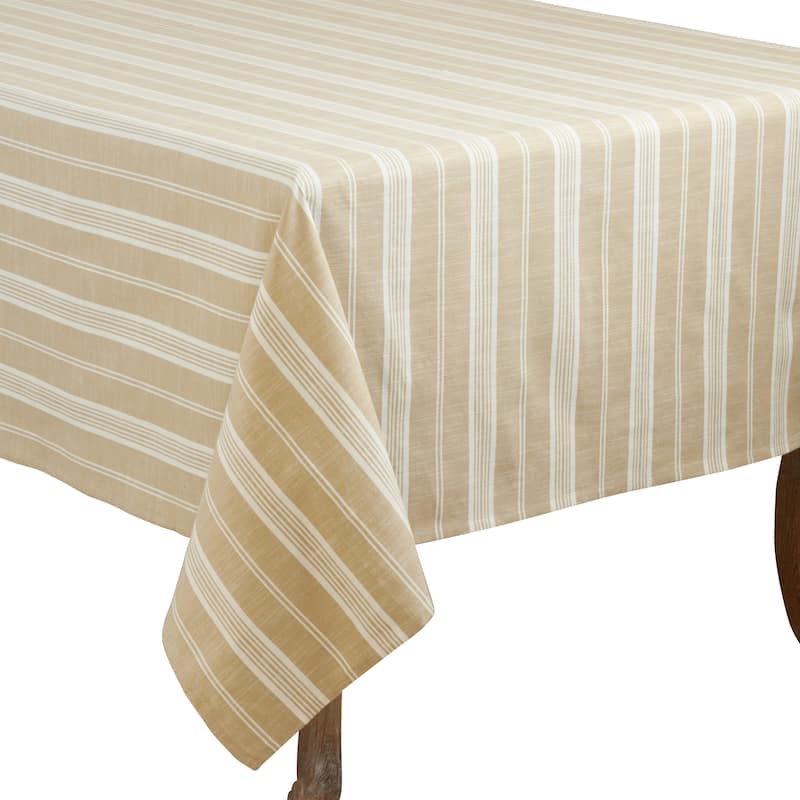 Cotton Tablecloth With Striped Design