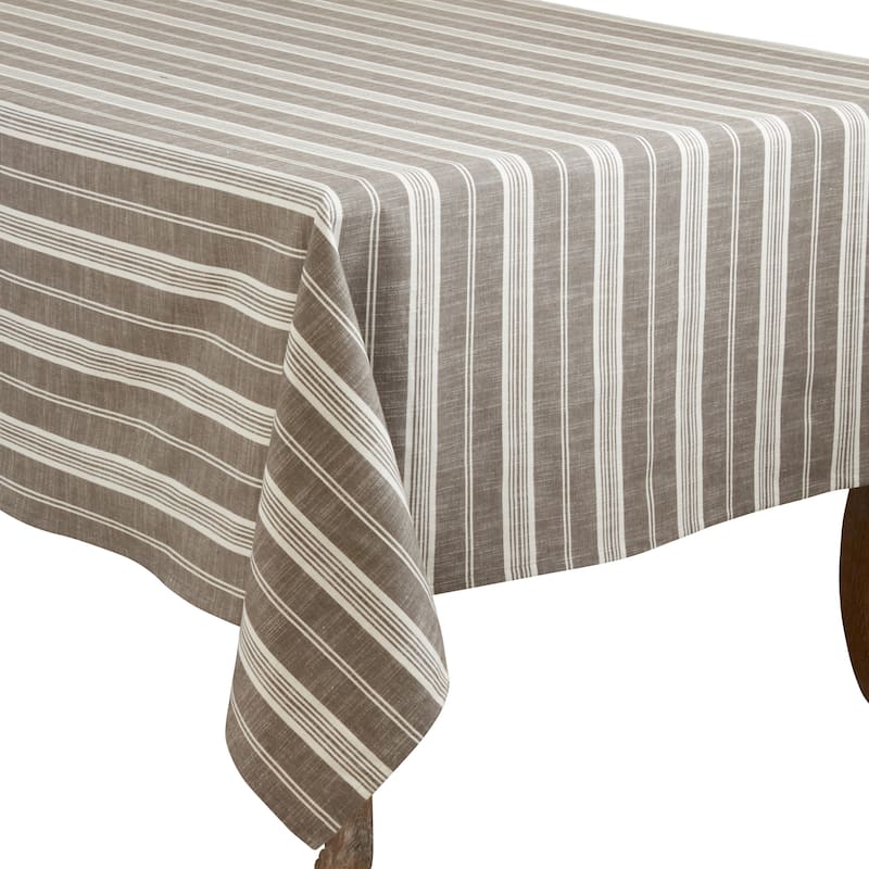 Cotton Tablecloth With Striped Design