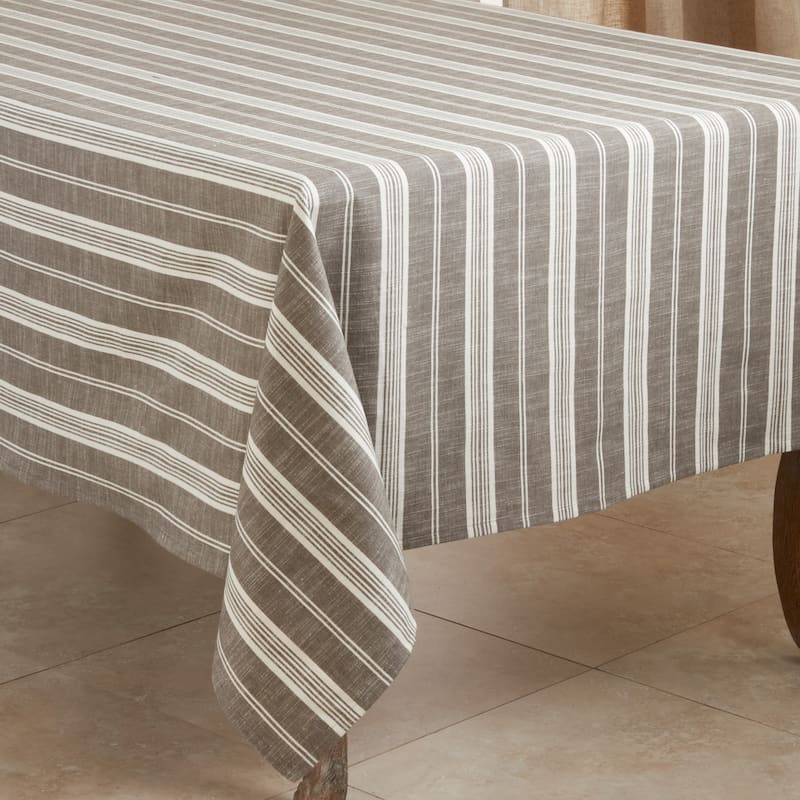 Cotton Tablecloth With Striped Design