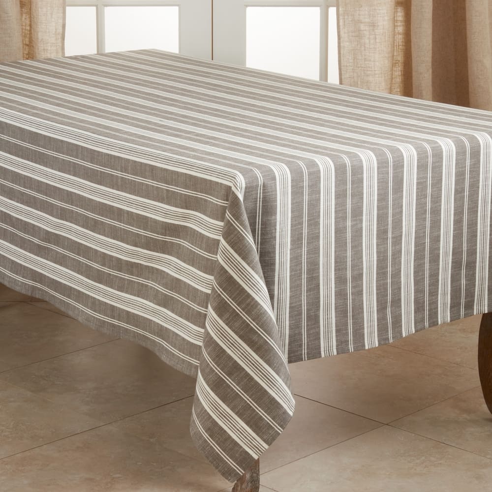 Cotton Tablecloth With Striped Design