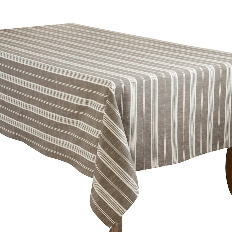Cotton Tablecloth With Striped Design